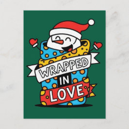 Wrapped in Love Weihnachten Postkarte
