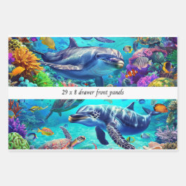 Wrapping Decoupage 3 Sea World Dolphin Drawer  Geschenkpapier Set