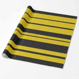 Wrapping Paper aus schwarz und gelb bee-like Strip Geschenkpapier