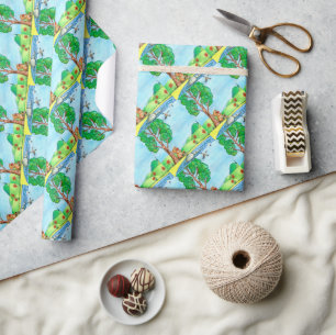 Wrapping Paper "Bear with Blume" Geschenkpapier