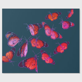 Wrapping Paper BLAUE with BUTTERFLILIES Geschenkpapier