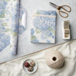 Wrapping Paper | Blue Hydrangea Floral Gift Wrap Geschenkpapier