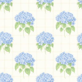 Wrapping Paper | Blue Hydrangea | Luxe Ivory Plaid Geschenkpapier
