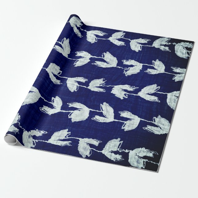 Wrapping Paper BLUE JAPANESE ABSTRACT DESIGN Geschenkpapier (Ungerollt)