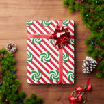 Wrapping Paper - Christmas Candy I Geschenkpapier<br><div class="desc">Lebhafte,  kühne Streifen aus "Zuckerrohr" bilden den farbenfrohen Hintergrund für das Grün der "wintergrünen Minze". Pfefferminzstreifen und kontrastreiche Wirbel bringen eine großartige Touch von Launen in dieses fantastische,  ikonische Verpackungspapier. . . perfekt für Ihre Feiertagsgeschenke.</div>