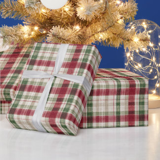 Wrapping Paper Christmas Plaid Geschenkpapier