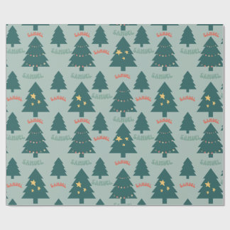 Wrapping Paper_Christmas Trees_Green_Samuel Geschenkpapier