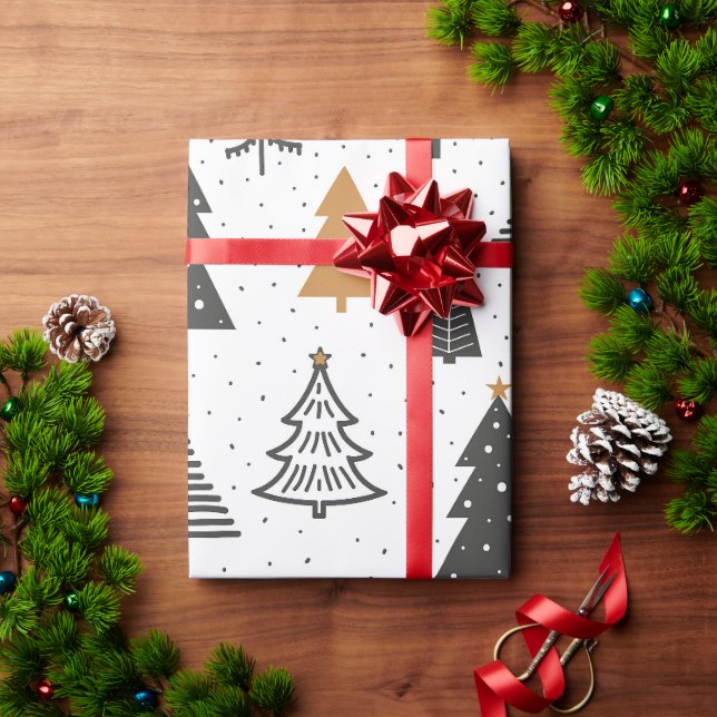 Wrapping Paper Christmas Winter Christmas Tree Geschenkpapier (Feiertagsgeschenk)