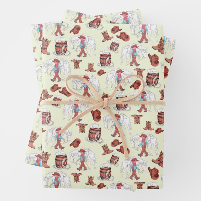Wrapping Paper Cowboy and Pferd Geschenkpapier Set (Beispiel)