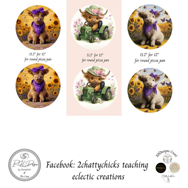 Wrapping Paper Decoupage Highland Cows 11" Geschenkpapier Set (Von Creator hochgeladen)