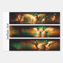 Wrapping Paper Decoupage  Mallard Fishing Hunting  Geschenkpapier Set
