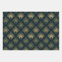 Wrapping Paper der Marine und Gilt Art Deco