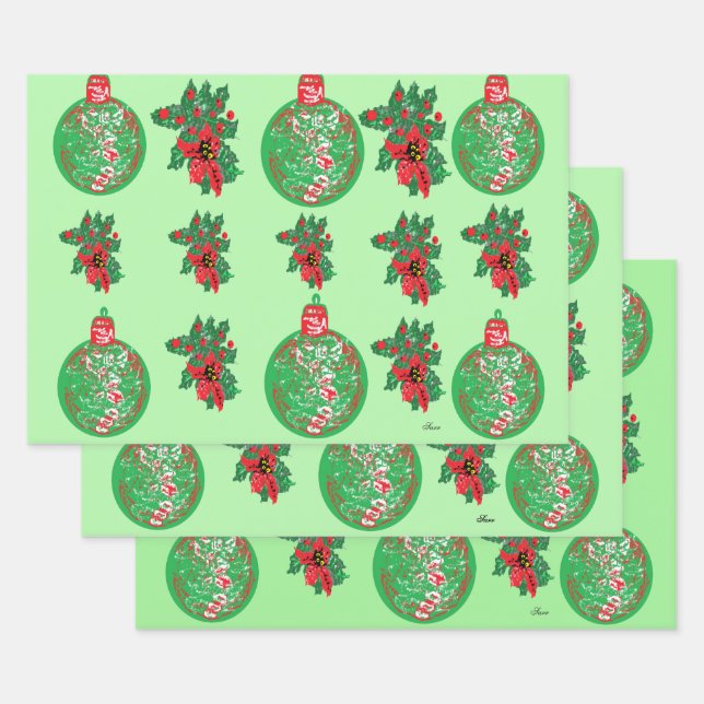 Wrapping Paper Flat Sheet Set 3: Christmas Geschenkpapier Set (Set)
