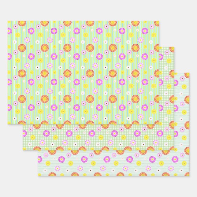 Wrapping Paper Flat Sheet Set 3 Geschenkpapier Set (Set)