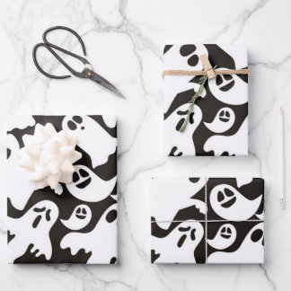 Wrapping Paper Flat Sheet Set 3 Halloween Thema Geschenkpapier Set