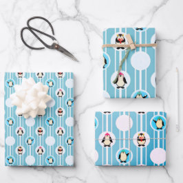 Wrapping Paper Flat Sheet Set of 3 Geschenkpapier Set