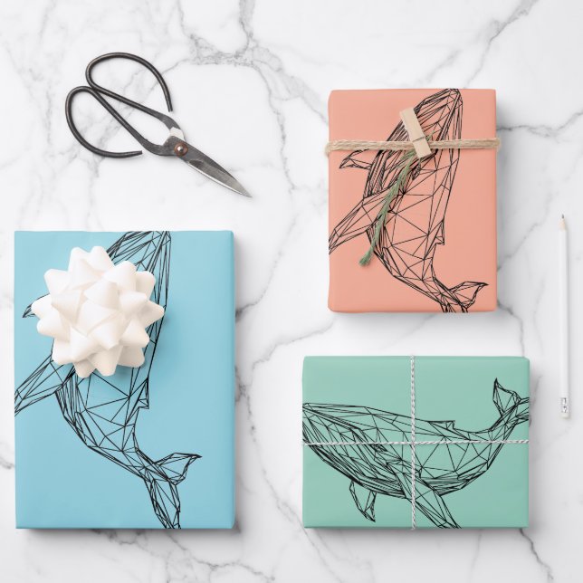 Wrapping Paper Flat Sheet Set of 3 Geschenkpapier Set (Vorderseite)