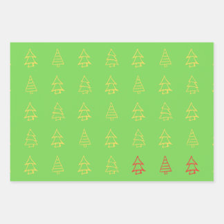 Wrapping Paper Flat Sheet Set of 3 Geschenkpapier Set