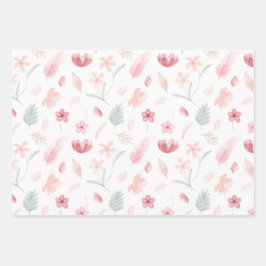 Wrapping Paper - Floral Wrapping Paper Geschenkpapier Set