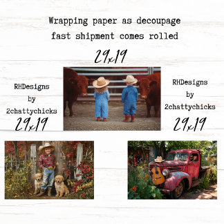 Wrapping Paper for Decoupage Farm Life  Geschenkpapier Set