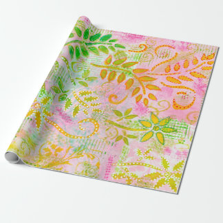 Wrapping Paper für abstrakte Blume und Blätter Geschenkpapier