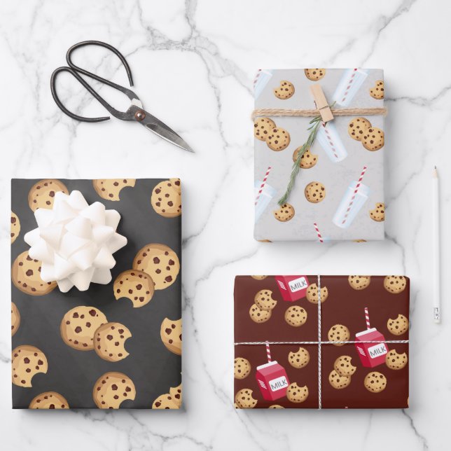 Wrapping Paper für Milch und Cookies - Chocolate C Geschenkpapier Set (Vorderseite)