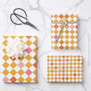 Wrapping Paper für moderne Diamant-Schachbretter Geschenkpapier Set