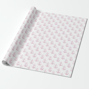 Wrapping Paper für Nautic Baby Dusche   Rosa Flora Geschenkpapier