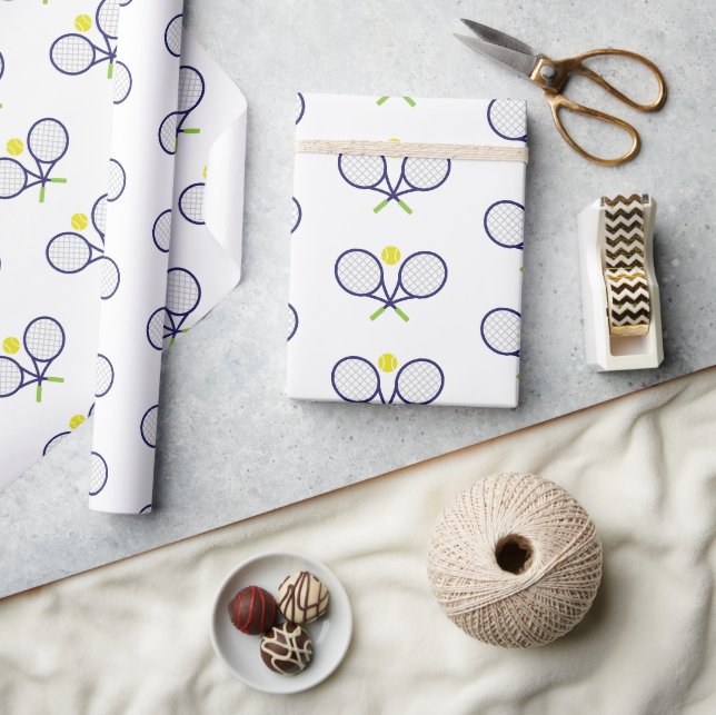 Wrapping Paper für Navy und Green Tennis Geschenkpapier (Kunsthandwerk)