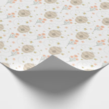 Wrapping Paper für niedliche Hummeln und Blume