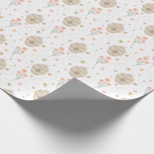 Wrapping Paper für niedliche Hummeln und Blume Geschenkpapier (Ecke)