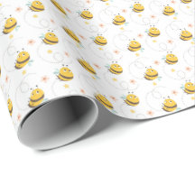 Wrapping Paper für niedliche Hummeln und Blume