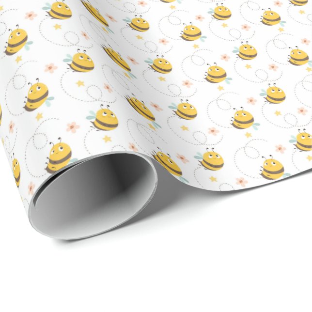 Wrapping Paper für niedliche Hummeln und Blume Geschenkpapier (Rolleneckpunkt)