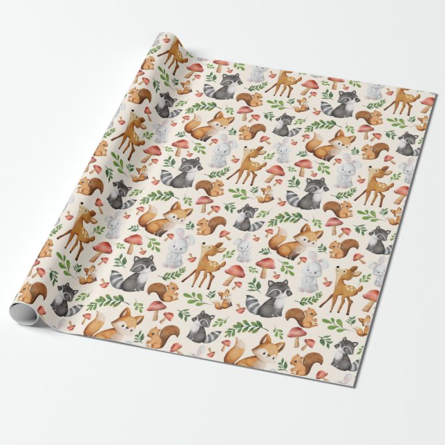 Wrapping Paper für Waldtiere Geschenkpapier (Ungerollt)