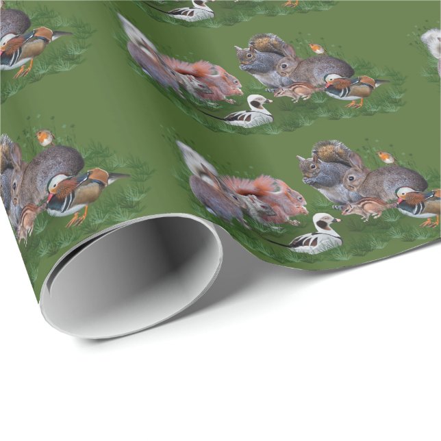 Wrapping Paper für Waldtiere Geschenkpapier (Rolleneckpunkt)
