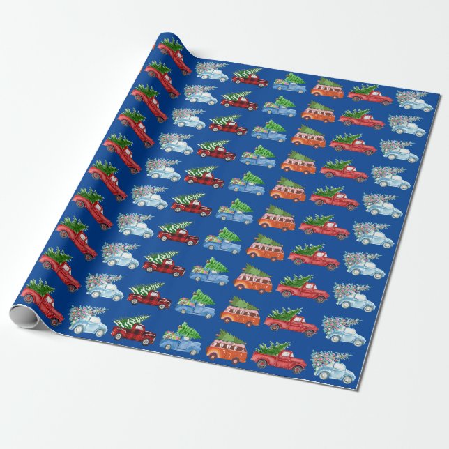 Wrapping Paper für Weihnachtsfahrzeuge Geschenkpapier (Ungerollt)