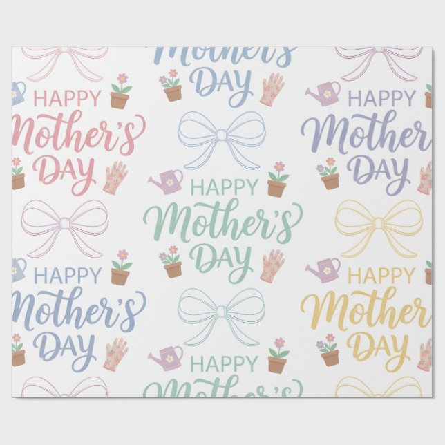 Wrapping Paper-Happy Mother’s Day Wrapping Paper Geschenkpapier (Flach)