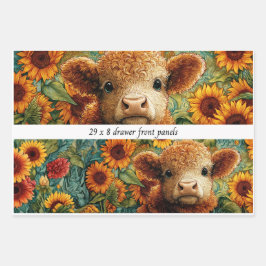 Wrapping Paper Highland Sunflower Drawer Panels  Geschenkpapier Set
