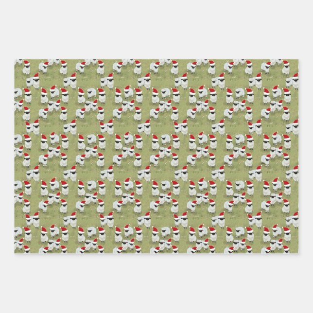 wrapping paper holiday set with charming sheep geschenkpapier set (Vorderseite)