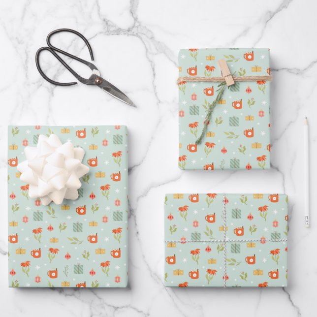Wrapping Paper - Holiday Wrapping Paper Geschenkpapier Set (Vorderseite)