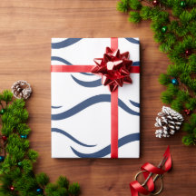 Wrapping Paper JAPANESE NAVY BLUE WAVE PATTERN