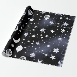Wrapping Paper - Luxury Onyx Celestial Moon Geschenkpapier
