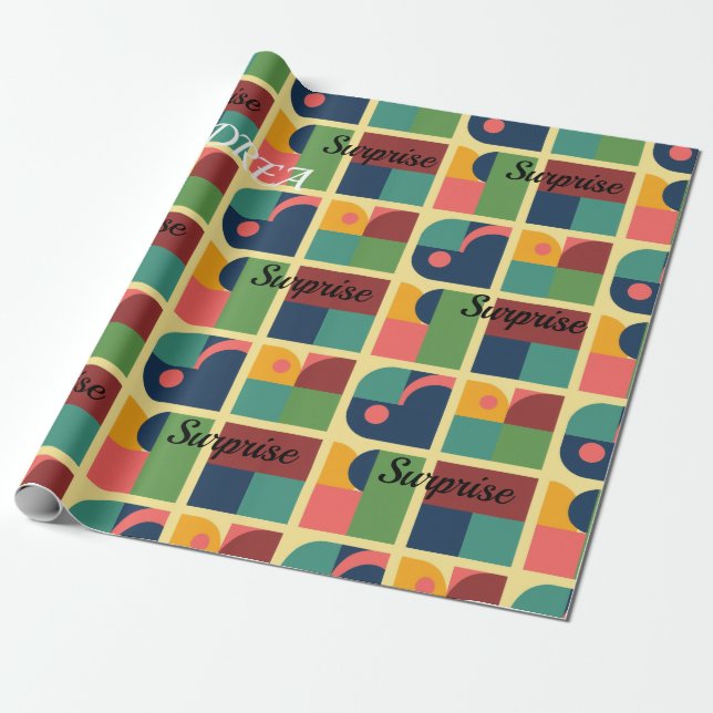 Wrapping Paper - Modern Abstract Geometric Pattern Geschenkpapier (Ungerollt)
