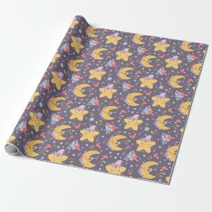 Wrapping Paper on Moon and Stars Geschenkpapier