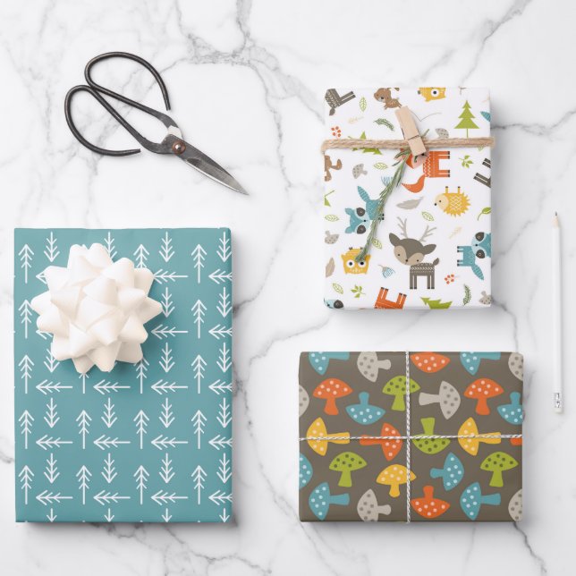 Wrapping Paper Set für Holzbauelemente Geschenkpapier Set (Vorderseite)
