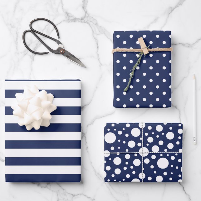 Wrapping Paper Set für Navy Patterns Geschenkpapier Set (Vorderseite)