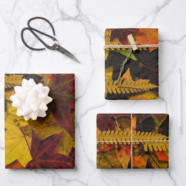 Wrapping Paper Set - Herbstleder Geschenkpapier Set (Vorderseite)