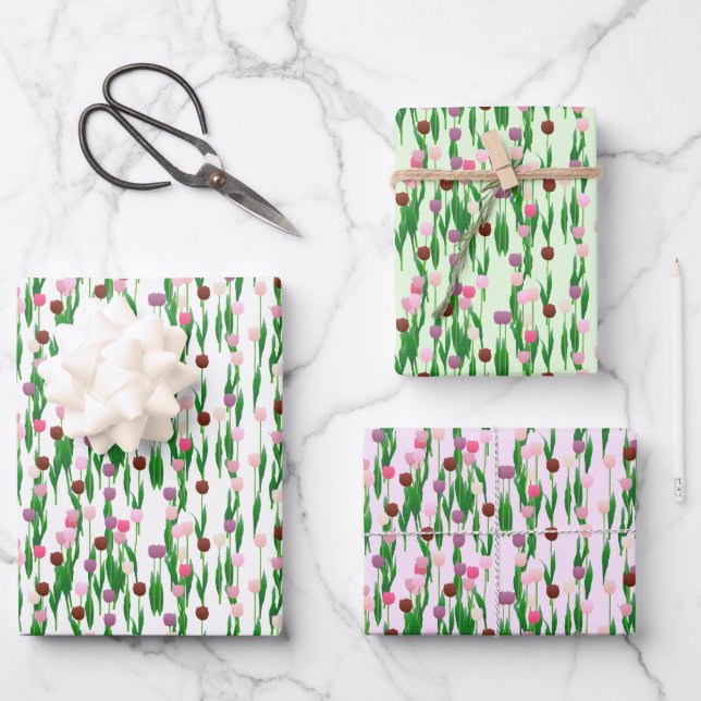 Wrapping Paper Set - Terrafic Tulips Geschenkpapier Set (Vorderseite)