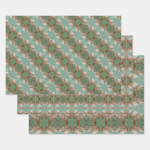 Wrapping Paper Set von 3 Blatt Gingko Blätter
