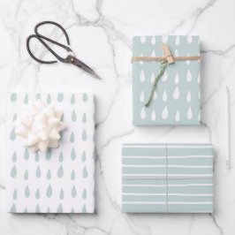 Wrapping Paper Sheets - Blue And White Pattern Geschenkpapier Set